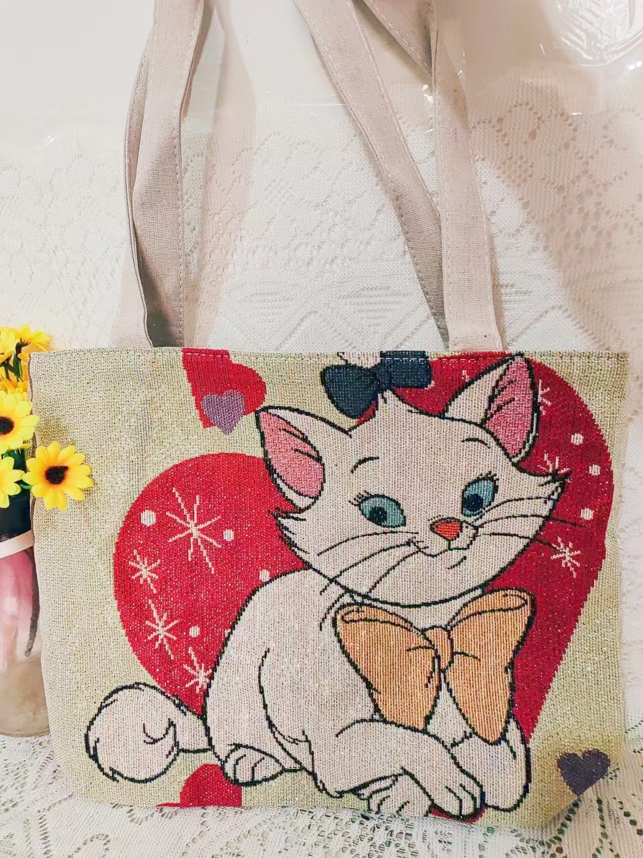 Boho Chic Double-Sided Elephant Embroidered Canvas Shoulder Bag - Spacious Everyday Tote