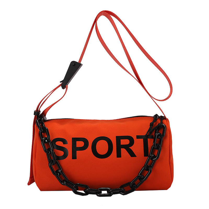 Chic Nylon Chain Shoulder Crossbody Bag for Women - Trendy & Versatile Casual Style