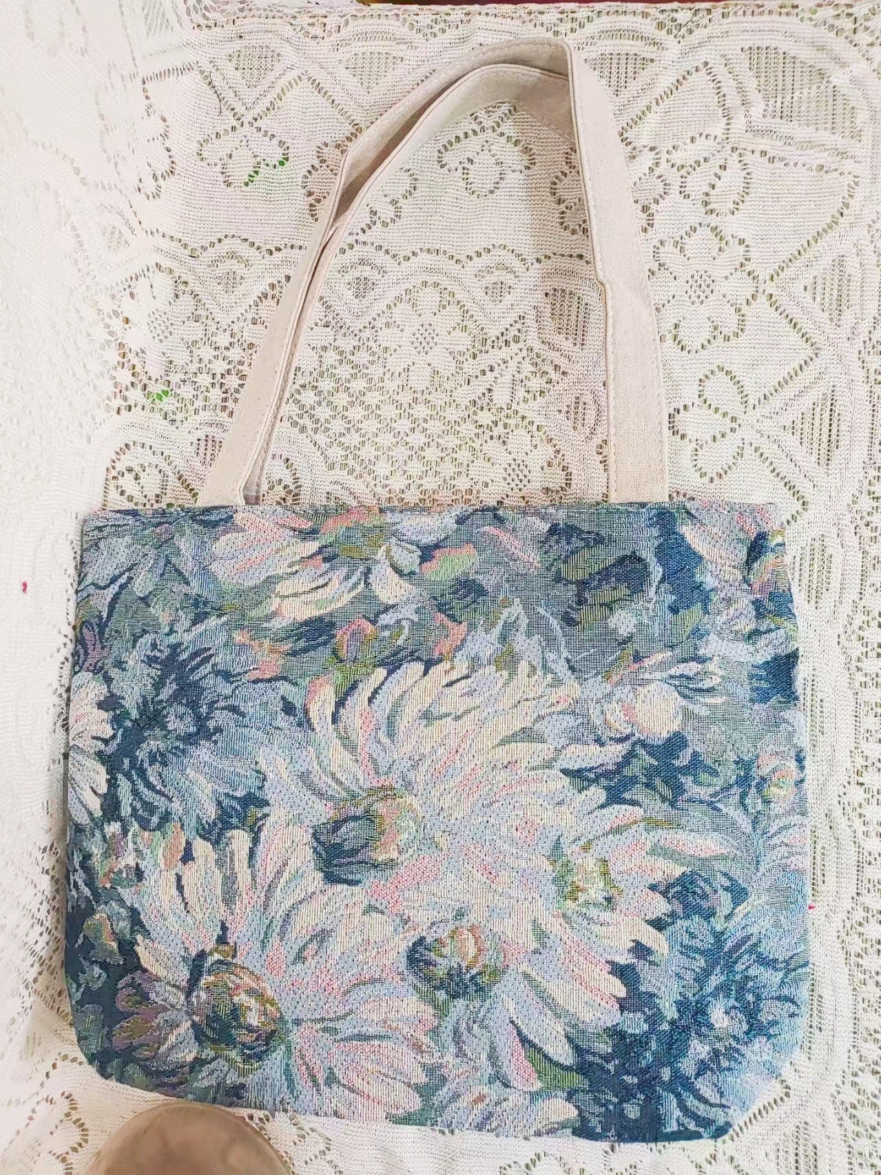Boho Chic Double-Sided Elephant Embroidered Canvas Shoulder Bag - Spacious Everyday Tote