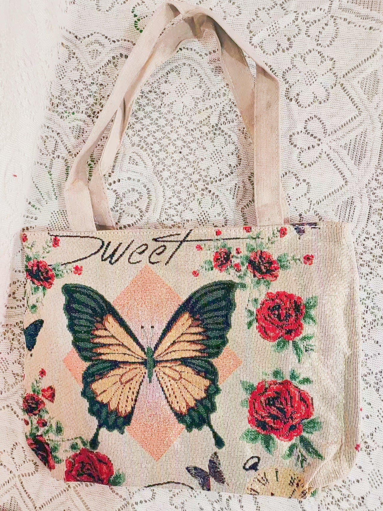 Boho Chic Double-Sided Elephant Embroidered Canvas Shoulder Bag - Spacious Everyday Tote