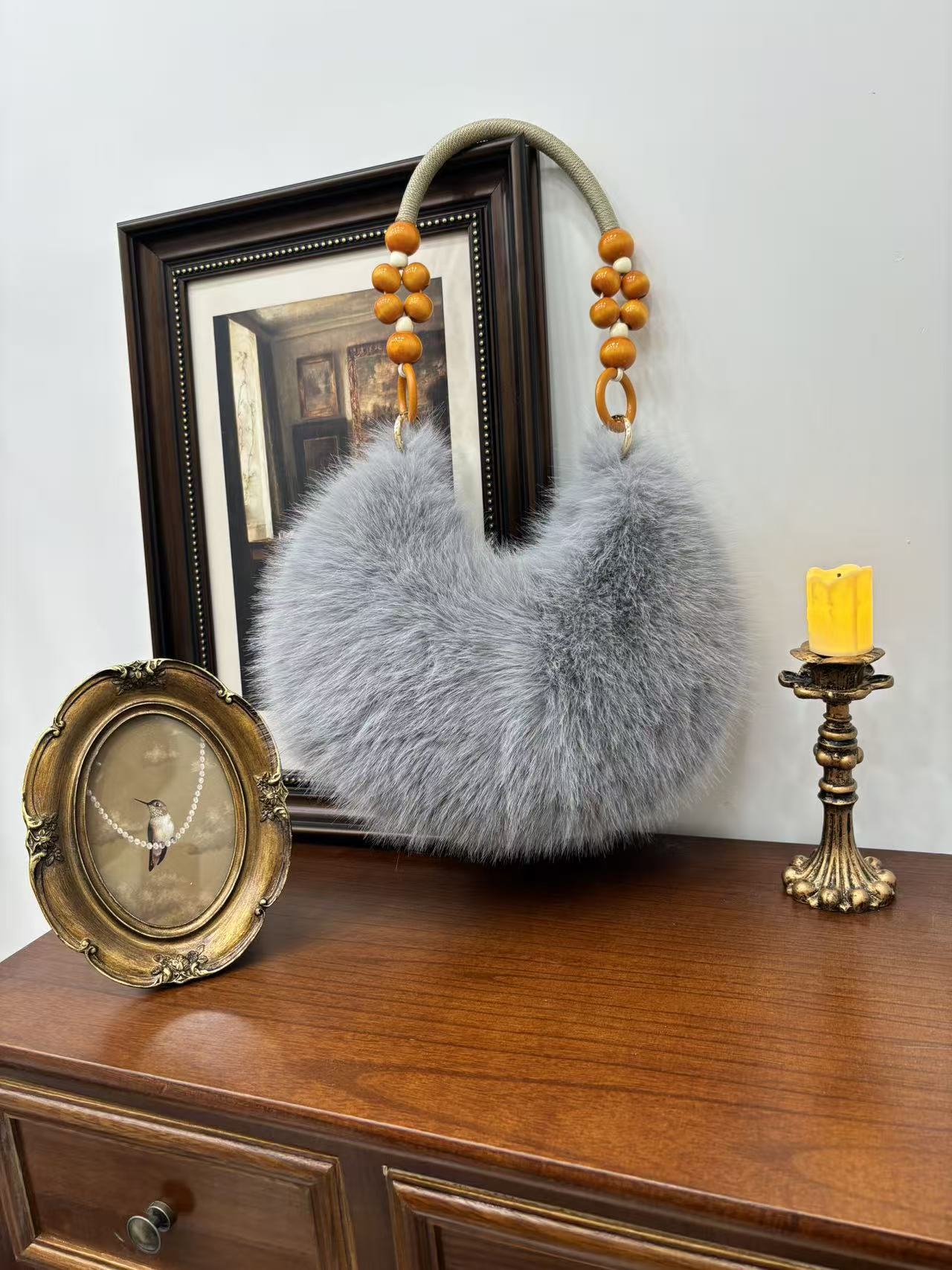 Cozy Faux Fur Plush Dumpling Bag - Chic Shoulder & Handbag for Everyday