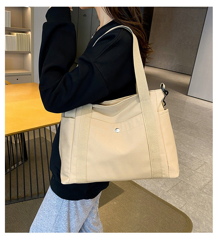Urban Chic Large Nylon Tote - Versatile Shoulder & Crossbody Bag for Everyday Fashion