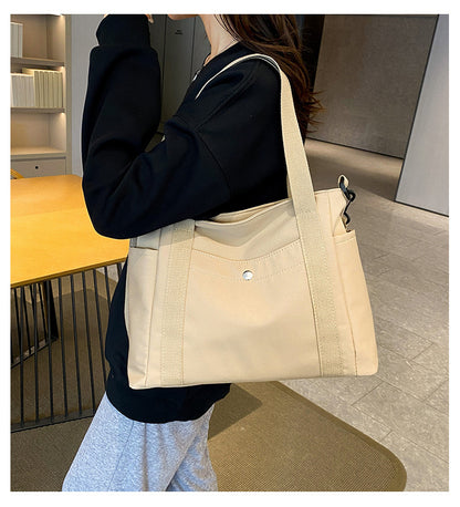 Urban Chic Large Nylon Tote - Versatile Shoulder & Crossbody Bag for Everyday Fashion