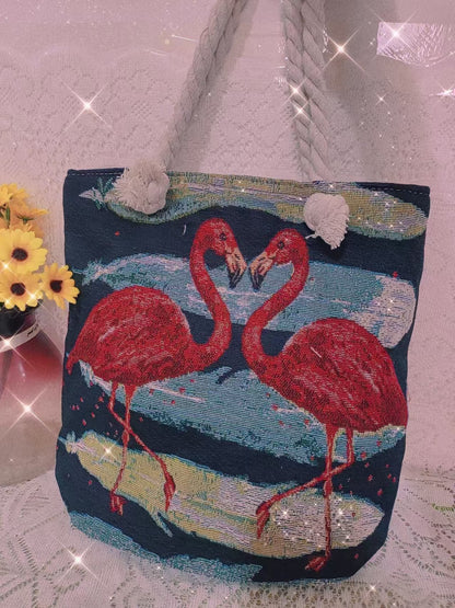 Boho Chic Double-Sided Elephant Embroidered Canvas Shoulder Bag - Spacious Everyday Tote