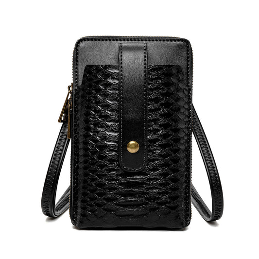 Chic Snake Print PU Leather Mini Crossbody Bag for Women