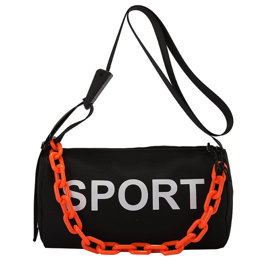 Chic Nylon Chain Shoulder Crossbody Bag for Women - Trendy & Versatile Casual Style